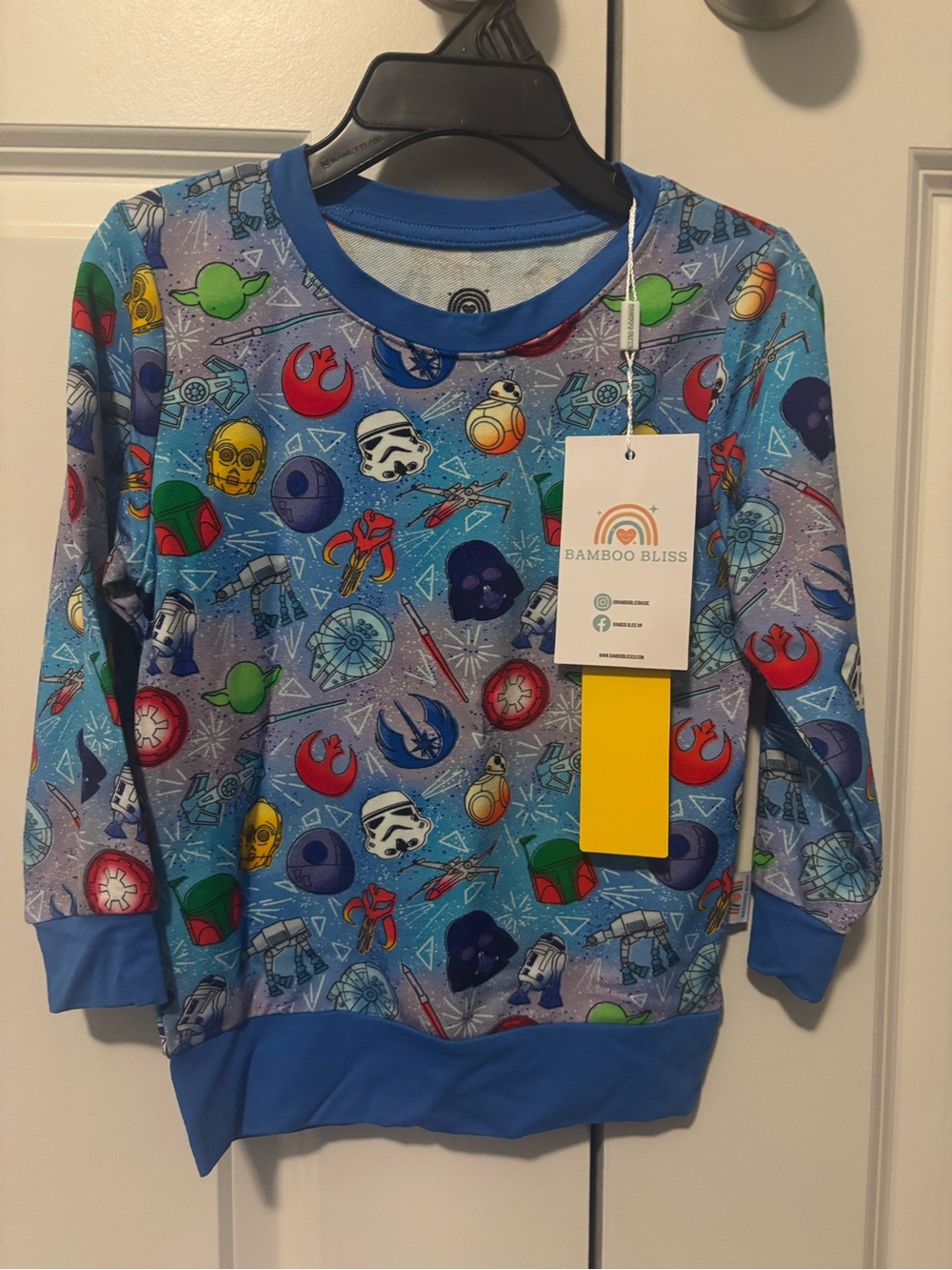 Bamboo Bliss Kids' Blue Star Wars Print Sweatshirt